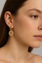Sparkling Gold Tree of Life Round Women's Steel Earrings - 5