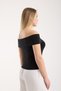 Women's Off-Shoulder Bardot Neck Cotton Stretch Fabric Fit T-Shirt Blouse Body 6002 - 7