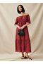 Polka Dot Print Off Shoulder Women Dress with Tie-Ups