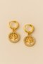 Sparkling Gold Tree of Life Round Women's Steel Earrings - 4