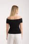Women's Off-Shoulder Bardot Neck Cotton Stretch Fabric Fit T-Shirt Blouse Body 6002 - 3