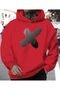 Hooded Sweatshirt with X Print Detail