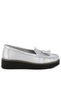 Women Metallic Tassel Detail Loafers in Silver - 2