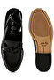 Women Genuine Leather Loafer Sandals in Black - 4
