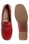 Women Penny Strap Block Heel Loafers in Burgundy - 5