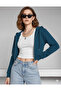 Crop Zippered Women's Cardigan