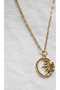 Stainless Steel Chain Sun Medallion Necklace-Gold - 2