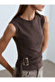 32200 Buckle Detailed Top-Coffee M. - 2