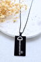 Black, Double-Sided Ayatul Kursi & Line Besmele Written Prayer 316L Stainless Steel Necklace
