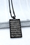 Black, Double-Sided Ayatul Kursi & Line Besmele Written Prayer Roll Bar Chain Stainless Steel Necklace - 6