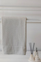 Diagonal Striped Bath Towel 90X150 cm - 100% Cotton, Highly Water Absorbent Towel - Cream - 2
