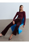 72111 Velvet Flare Pants-Burgundy - 2