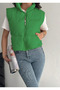 women's mock neck zip-up short puffer vest with side pockets - 4