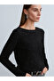 10836 Wool Blend Glitter Boat Neck Sweater-Black