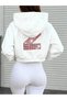 Ecru Stone Detailed Hooded Crop Sweatshirt and High Waist Corded Fabric Leggings Set – Comfortable Sports & Day Outfit - 4