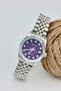 Steel Women's Wristwatch, Waterproof, with Calendar, Silver Color Cord, Purple Women's Wristwatch - 3