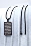 Black, Double-Sided Ayatul Kursi & Hat Besmele Written Prayer Stainless Steel Necklace with Thick Chain - 8
