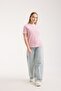 Women's 100% Cotton Pinstripe Basic Round Neck Short Sleeve T-Shirt 6012