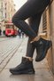 Women's Black Beige Winter Fur Lined Waterproof Zippered Casual Boots Orthopedic Daily Bootie Boots - 4