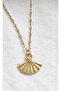 Stainless Steel Chain Fan Necklace-Gold