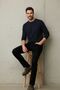 Men's Stretchy High Waist 5 Pocket Black Jeans - 5