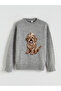 Özmarka New Season Crew Neck Patterned Girls' Knitwear Sweater