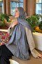 Bloom Pattern Ayrobin Flash Jacquard Shawl Dark Gray - 4