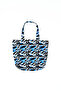 Women's Patterned Canvas Beach Bag C028-25 Blue
