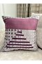 Design Throw Pillow Cover 46 X 46 Limited Edition Plum Leather Striped, Gray