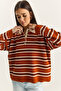 Women's Tile Polo Collar Striped Basic Knitwear Sweater 20258061 - 5