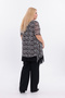 Elegant White Floral Print Tulle Fabric Inner Lining Short Sleeve Plus Size Special Design Blouse 5023 - 6