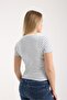Women's Striped Stretchy Rib Fabric Short Sleeve Crew Neck Slim Fit Basic Casual T-Shirt 6013 - 7