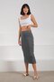 Anthracite Buttoned Cashmere Pencil Women's Knitwear Skirt - 7