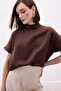 Batwing Sleeve Casual Blouse - Brown - 6