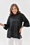 Women's Crew Neck Knit Detail Lace-Like Knit Oversized Knitwear Sweater 10762 - 3