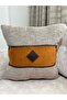 Design Throw Pillow Cover 48 X 46 Limited Edition Tan, Brown Leather Checkered