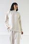 Ecru Long Sleeve Turtleneck Cashmere Women's Knit Sweater with String Detail on the Sides - 8