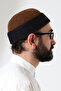 Men's Two-Color Felt Wool Dervish Turban - Brown Black - 4