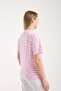 Women's 100% Cotton Comfortable Fit Horizontal Striped Basic Crew Neck Short Sleeve Casual T-Shirt 6014 - 7