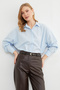 Basic Slit Oversized Shirt - 7