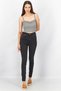 Women Skinny Fit High Waist Denim Jeans, Black - 2
