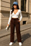Women's Modal Fabric with Fleece Inside, Thick Bottom, Sweatpants, Loose Fit, Wide Leg - 3