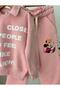 Minnie Mouse Printed Shirt Collar Bottom Top Tracksuit Set - 2