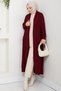 Shawl Collar Casual Knitwear Cardigan Burgundy Hm2248 - 3