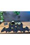 Black Bow Stone Decorated 6-Piece Presentation Napkin, Cocktail Napkin with Brooch - 6