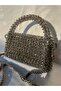 Gray Crystal Beaded Bag-Chic Evening Dress Bag-Pearl Bag