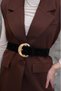 Gold Oval Buckle Suede Belt Dress Belt Shirt Belt Coat Belt Dress Belt Body Belt