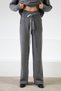 Anthracite Belted Pocketed Cashmere Women's Knitwear Trousers