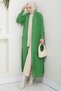Shawl Collar Casual Knitwear Cardigan Green Hm2248 - 3