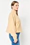 Women Mock Neck Textured Sweater, Beige - 3